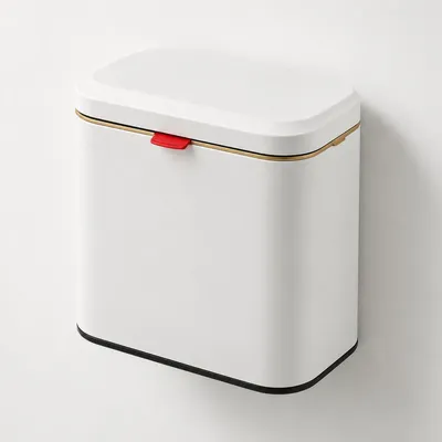Immagine prodotto di Solidchoice - Contenitore per rifiuti da cucina da appendere con coperchio, colore bianco