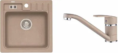 Obrázek produktu pro Granitový dřez s baterií ALVEUS Niagara 20 Beige 55 465x465 mm + baterie Nina SETA091