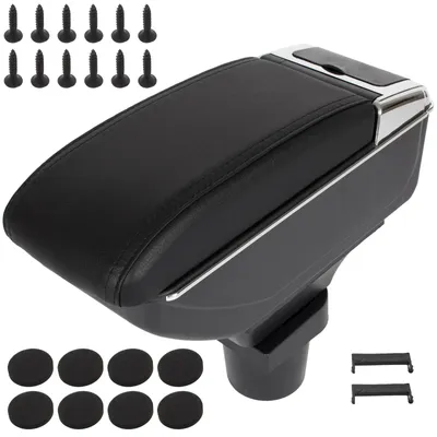 Image de Toyota Yaris II 06-12 Accoudoir avec compartiment de rangement, NOIR + kit de montage