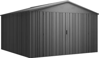 Produktbild von Hoggar - Pioneer Y130 Metall Gartenhaus - 12,46 m² - IronCore® Bauweise - Premium-Türen - Korrosionsbeständig