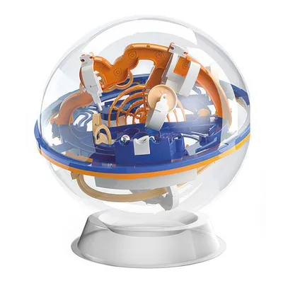 Produktbild von Labyrinth-Kugel,3D interaktives Kugel-Labyrinth-Spiel (20 cm) mit 100 Hindernissen,Puzzle-Geduldsspiel, Lernspielzeug für Kinder, kniffliges Denkspiel