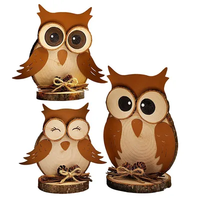 Produktbild von Deko-Eulen "Familie Kauz" 3er-Set