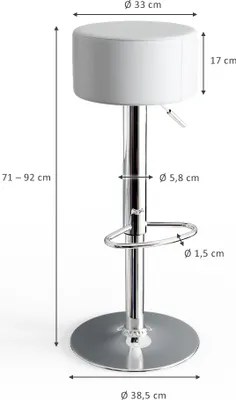 Zdjęcie produktu dla Stołek barowy zestaw 2 Vicco  Biały 33 x 92 cm 2 części, Model 31999