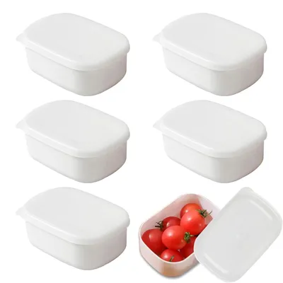 Gefrierdosen-Set, 6 Stück, klein, 280 ml, Kunststoff, weiß