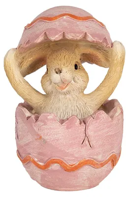 Produktbild von Clayre & Eef Figur Kaninchen 8 cm Braun Rosa Polyresin