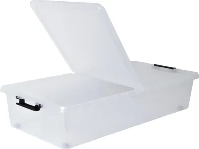 Produktbild von XL Unterbett Kommode mit Rollen 36L 80cm Deckel Spielzeug Box Aufbewahrung Kiste
