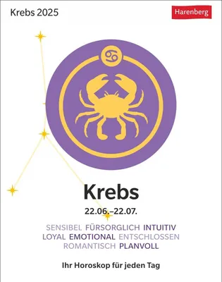 Produktbild von Krebs Sternzeichenkalender 2025 - Tagesabreißkalender - Ihr Horoskop für jeden Tag