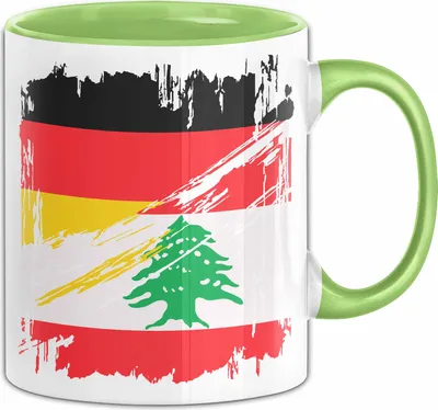 Produktbild von Libanon Deutschland Flagge Halb Deutscher Halb Libanese Fußball Germany 2024 Europa Lebanon (Grün)