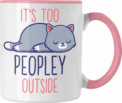Produktbild von Trendation - Lustige Tasse mit Spruch Katzenbesitzer Geschenk Sprüche Kaffeetasse (Rosa)