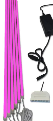Produktbild von 7533 LED Leuchte Kunststoff Schiene weiß 6x100cm Netzteil Pink