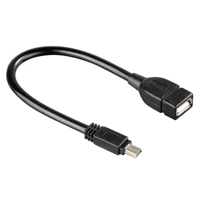 Produktbild von Hama 39626 USB Datentransferkabel - 15 cm - ja - 1 Paket - Mini Typ-B Stecker USB - Typ A Buchse USB - Schwarz