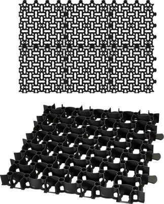 Produktbild von BigDean 6x Rasengitter Paddockplatte SCHWARZ 50x50 cm Reitplatzmatten Rasenmatten Rasenwaben Kiesgitter Parkplatzrasen 1,5