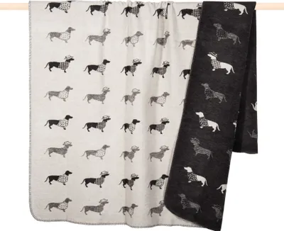 Produktbild von PAD Decke Dackel Hund Grau (150x200cm)