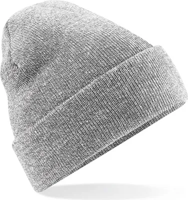 Image de Beechfield B45 | Original Cuffed Beanie Bonnet d'hiver - Couleur : Heather Grey - Taille : One Size