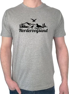 Produktbild von Huuraa Herren T-Shirt Norderoogsand Strandmotiv 3XL Sport Grey Bio Baumwolle Fairtrade Herrenshirt Geschenkidee