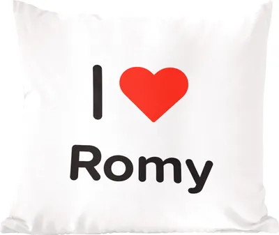 Produktbild von MuchoWow® Zierkissen Sofakissen Wohnzimmer Dekokissen 50x50 cm Ich liebe - Romy - Mädchen - Komfort - Sofakissen