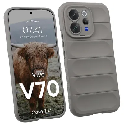 Produktbild von Robuste Handyhülle für Vivo V70 5G, Bizon Case Tur, Hellgrau
