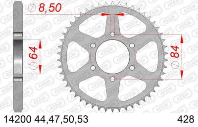 Produktbild von AFAM Kettenrad 14200-53 Hinten für SUZUKI MOTORCYCLES DR Stahl