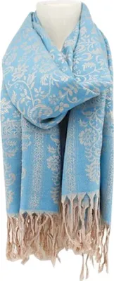 Produktbild von Damen Winter Schal » Winterschal 175 x 70 cm » Fransenschal mit Paisleymuster » Blumen Muster » seidig weich: Mint Farbe: Mint