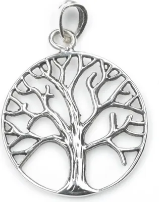 Produktbild von Kettenanhänger Baum des Lebens 925 Silber Oxidiert 1,7cm Lebensbaum Amulett