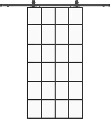 Obrázek produktu pro vidaXL Posuvné dveře s černým kováním 102x205 cm sklo ESG