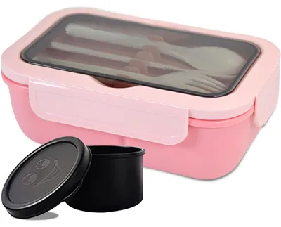 Bento-Lunchbox 1250 ml, 3 Fächer, auslaufsicher, stapelbar, mikrowellengeeignet