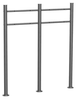 Produktbild von Wiltec Briefkasten Ständer 2-fach Anthrazit 1200 x 1000 mm, Doppel Standfuß für Postkasten Briefkästen Mailbox, Briefkastenständer aus Stahl für Standbriefkasten