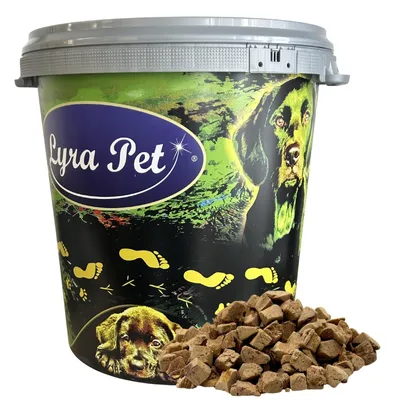Produktbild von 1 kg (5 x 200 g) Lyra Pet® Entenleberwürfel gefriergetrocknet in 30 L Tonne