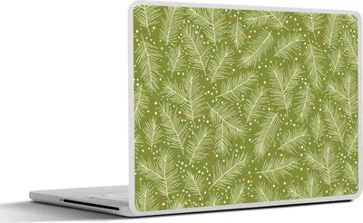 Produktbild von MuchoWow® Laptop Aufkleber Sticker Cover Tannenzweig - Muster - Weihnachten - Winter 40x30 cm - Laptop Dekoration - Selbstklebend