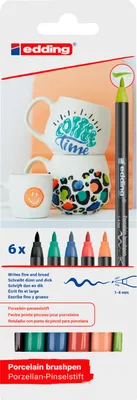 Obrázok produktu pre Edding 4200, Čierna, Modrá, Zelená, Oranžová, Červená, Žltá, Čierna, Modrá, Zelená, Oranžová, Červená, Žltá, 6 farba/farieb, Kolo, 1 mm, 4 mm