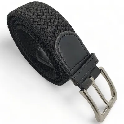 Produktbild von Komfortabel Elastische Geflochtener Stretch Gürtel - Stretchbelt - Stoffgürtel - Gürtel Flecht - Damen und Herren – undefined / Schwarz