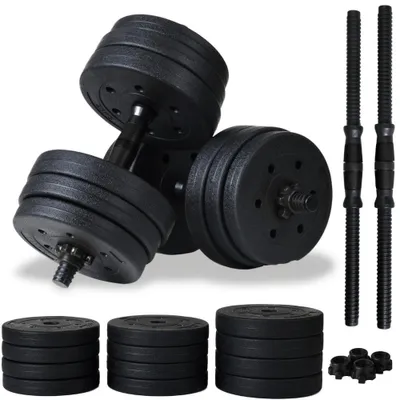 Zdjęcie produktu dla Zestaw hantli 2x10kg Regulowane hantle 20 kg FUNFIT trening, trening fitness, podnoszenie ciężarów w domu