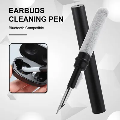 Produktbild von Reinigungsstift für Bluetooth Ohrhörer Schwarz, 3 In 1 Ohrhörer Reinigungsstift Air Care Cleaning Kit Multifunktional Kompatibel für Airpods 1 2 Airpods Pro