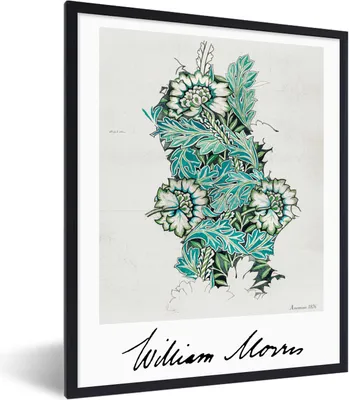 Produktbild von MuchoWow® Gerahmtes Poster Blumen - Pflanzen - Grünzeug - Kunst 60x80 cm - Poster mit Schwarzem Bilderrahmen Wandposter Rahmen Foto Bilder - Premium - Wanddeko Wohnzimmer
