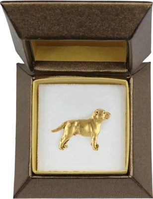 Produktbild von Staffordshire Bull Terrier, Staffordshire Bullterrier II - Hundebrosche in dekorativer Box, elegante vergoldete Anstecknadel, Jackenbrosche der Marke Art-Dog