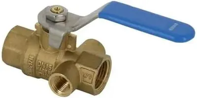 Image de Robinet à boisseau sphérique avec 2 raccords filetés intérieurs, purge de 3/4 de pouce, en laiton, pour l'évacuation d'eau