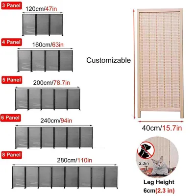 Zdjęcie produktu dla Przegroda pokojowa z bambusa, 5 paneli, wysokość 60 cm, składana i regulowana