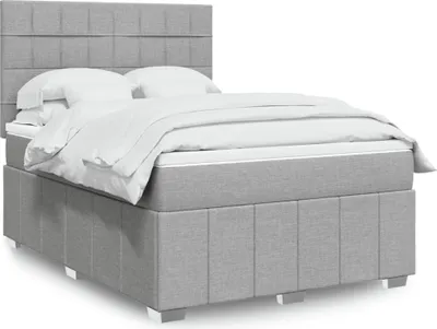 Produktbild von vidaXL Boxspringbett mit Matratze Hellgrau 160x200 cm Stoff