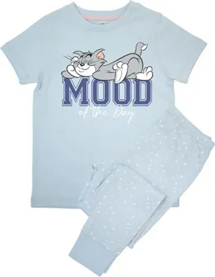 Produktbild von Tom & Jerry - "Mood Of The Day" Schlafanzug mit langer Hose für Mädchen kurzärmlig BI55415 (122) (Babyblau)
