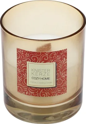 Produktbild von Steinhart Knisterkerze mit Duft Cozy Home Ø 8 x 9,2 cm im Glas sand