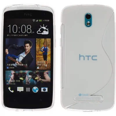 Produktbild von PhoneNatic Case kompatibel mit HTC Desire 500 - clear Silikon Hülle S-Style + 2 Schutzfolien