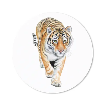 Produktbild von MuchoWow® Mauspad Mousepad Tiger - Kopf - Weiß 30x30 cm - Mousepads - Maus Mat - Pad - Mausunterlage - Tischunterlage - Schreibtischmatten