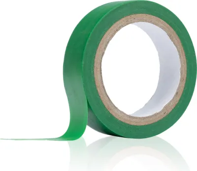 Zdjęcie produktu dla Rosfix Taśma Izolacyjna Green 10 m – PVC, Grubość 0,13 mm, Szerokość 16 mm | Wysoka Przyczepność, Elastyczność i Odporność na Rozdarcie | Izolacja