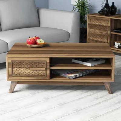 Image de Skye Decor, Ayla - Noyer, Tables basses, Noyer, 105 x 38,2 x 60 cm
