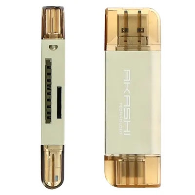 Produktbild von Altadif ALTSDREADER3IN1, MicroSD (TransFlash), SD, Weiß, 5000 Mbit/s, USB Type-A/USB Type-C/Micro-USB, 1 Stück(e)