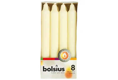 Produktbild von BOLSIUS Kronenkerzen 18x2,1 elfenbein 8er Pack