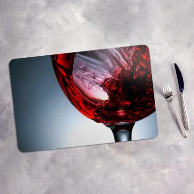 Produktbild von Tischset 6x45x30 cm + 6x10fi cm Platzset Tischmatte Platzmatte Untersetzer - Wein wird eingeschenkt