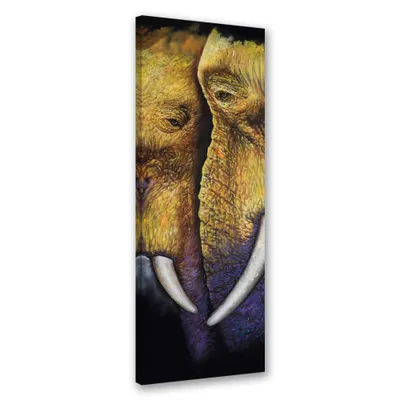 Produktbild von Leinwandbild Elefantenpaar 40x120 Feeby Braun bild für die wand bereit zum aufhängen