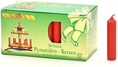 Produktbild von 50er Pyramidenkerzen im Fotokarton, Rot