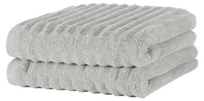 Produktbild von Merana Oslo Handtuch Set | schnelltrocknend, weich & fusselfrei | Frottier Luxus Qualität | 100% Baumwolle Frottee | | 590 GSM | Händehandtuch & Haartuch | Hellgrau (2 x Handtücher 50x100cm)